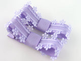 hair bow clips for baby girl purple flowers