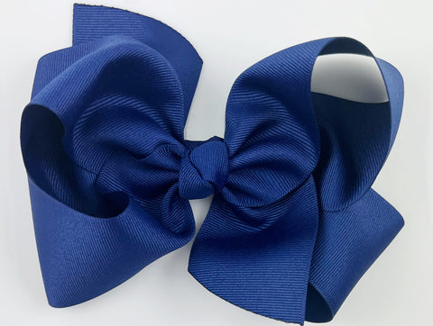 dark blue hair bows for girls