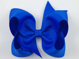 bright blue hair bow for girls