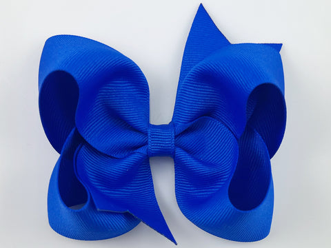 bright blue hair bow for girls