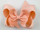 peach hair bow for girls