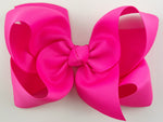 neon pink hair bow for girls