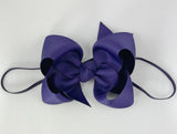 dark purple baby bow headband