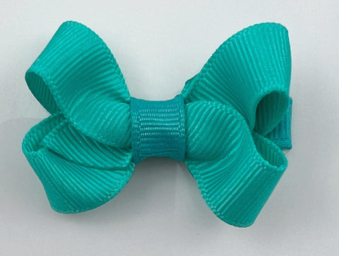 bright ocean teal blue hair bow / 2 inch for baby girls