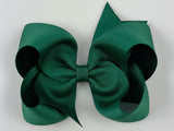 dark green hair bow for girls