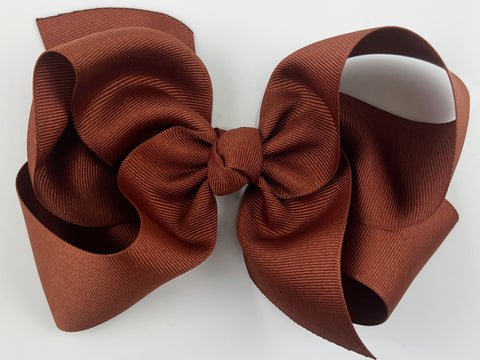 rust burnt orange hair bow for girls 6 inch grosgrain