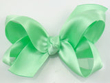 light mint green satin baby girl 3 inch hair bow