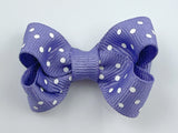 small purple polka dot baby hair bow