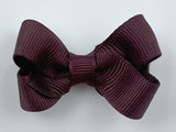 small 2 inch wine maroon hair bow for baby girls