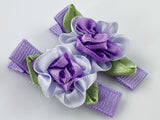 purple flower hair clips for baby girl