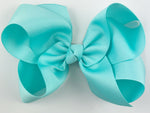 aqua blue hair bow