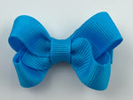 bright blue small 2 inch hair bow