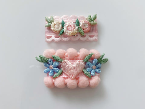 baby hair clips, light pink newborn