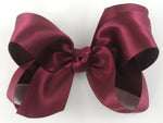Wine Satin 4" Hair Bow