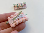 Baby Hair Clips - Pink Pom Pom and Flowers